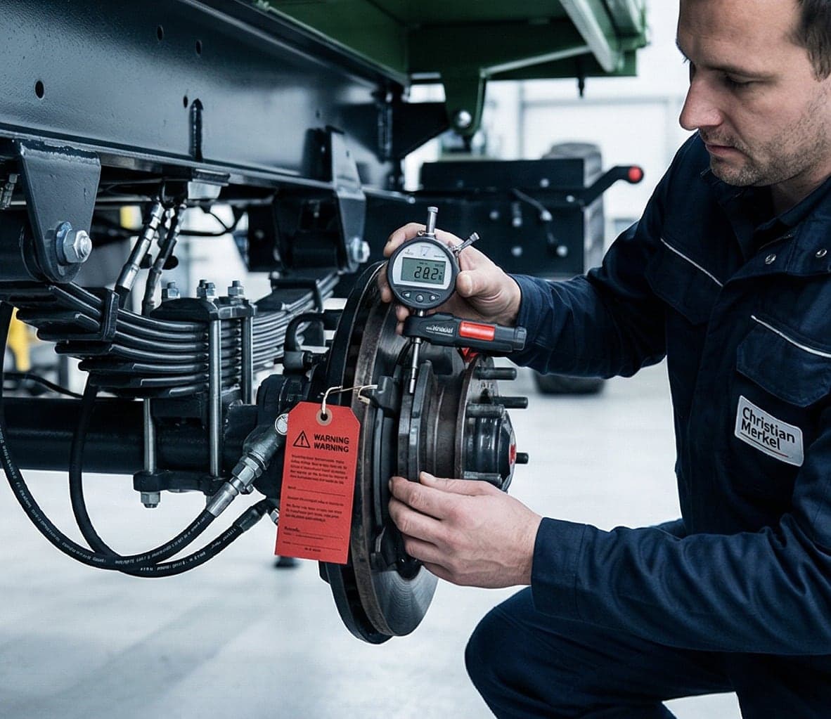 Haupt- und UVV-Prüfung an Anhängerbremse